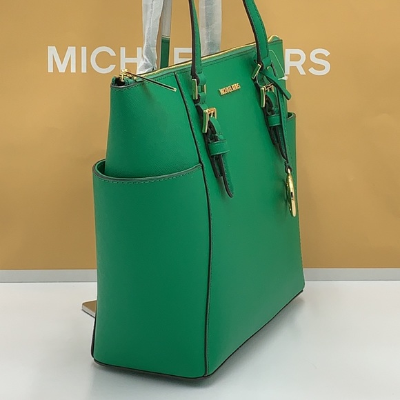 MICHAEL KORS CHARLOTTE LARGE TOP ZIP TOTE PALMETTO GREEN COLOR - Picture 5 of 16